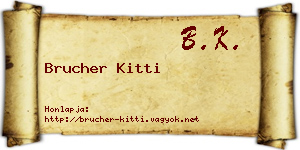 Brucher Kitti névjegykártya